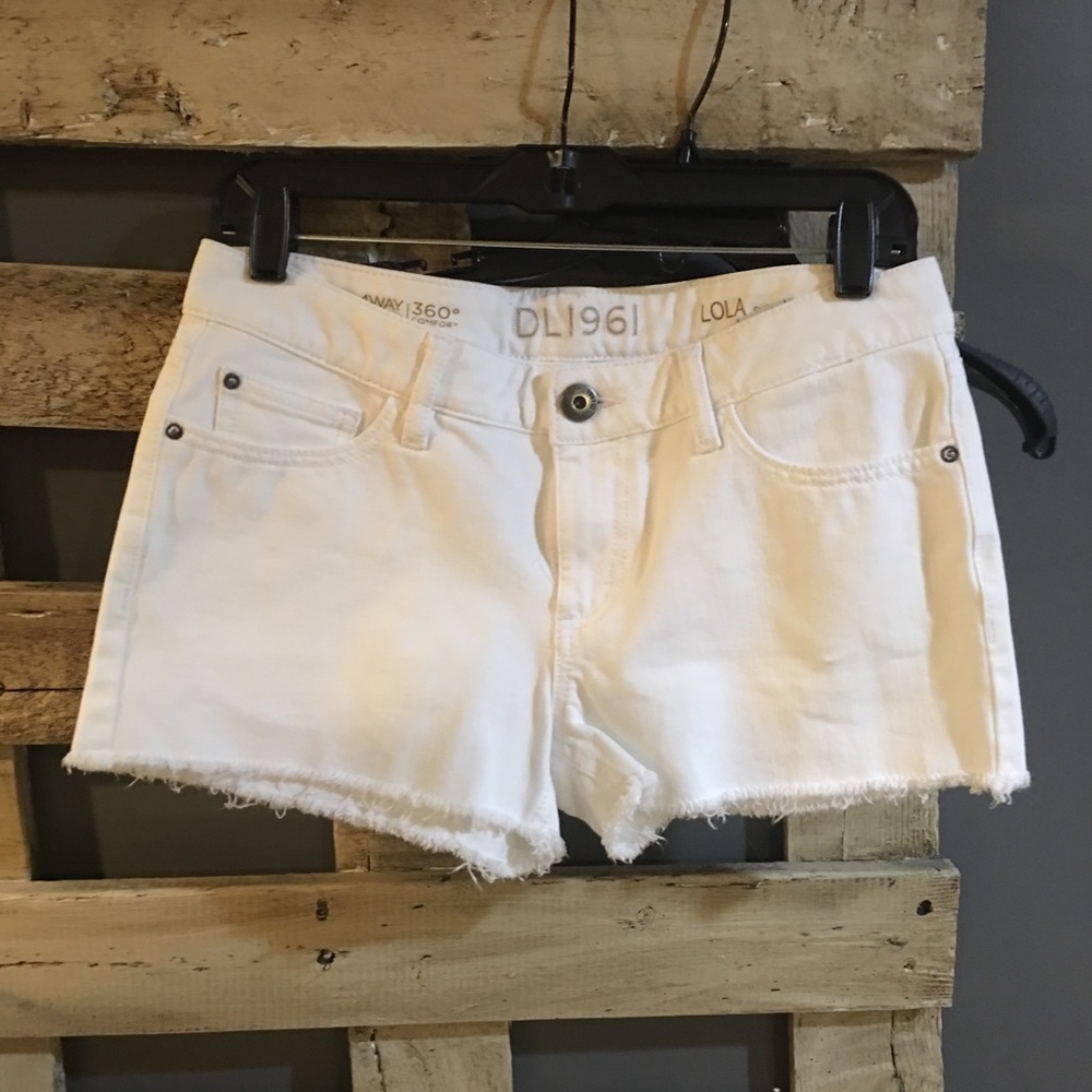 DL1961 Lola White Jean Shorts